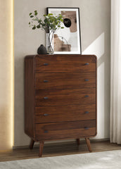 Robyn 5-drawer Bedroom Chest of Drawers Dark Walnut
