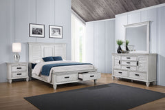 Orleans Furniture - Coaster - Franco 4-piece Eastern King Bedroom Set Distressed White - 205330KE-S4