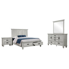 Franco 4-piece Queen Bedroom Set Distressed White