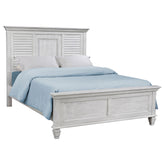Orleans Furniture - Coaster - Franco Wood Queen Panel Bed Distressed White - 205331Q