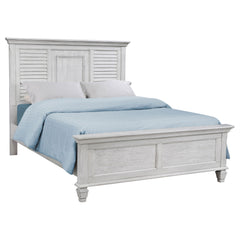 Orleans Furniture - Coaster - Franco Wood Queen Panel Bed Distressed White - 205331Q