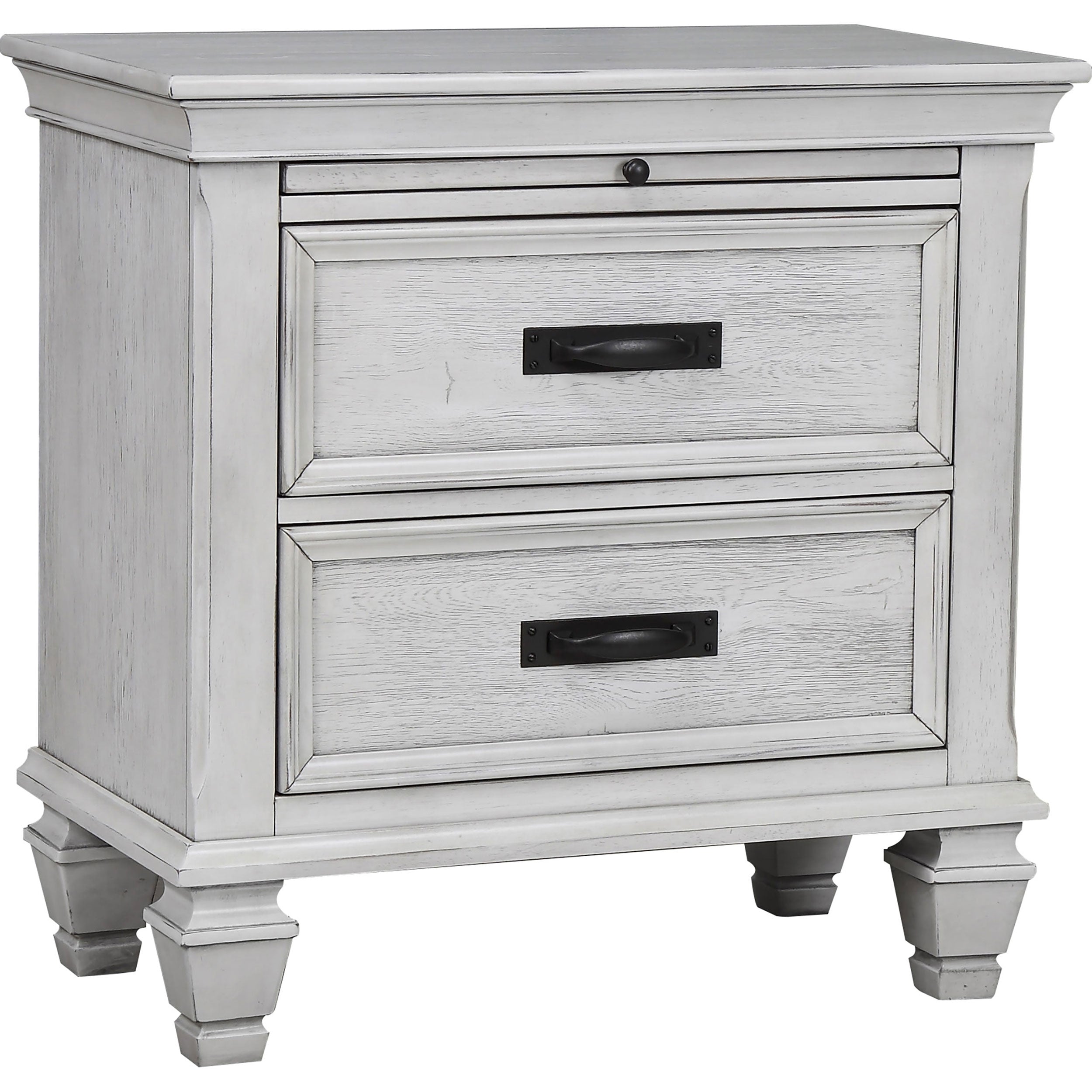 Orleans Furniture - Coaster - Franco 2-drawer Nightstand Distressed White - 205332