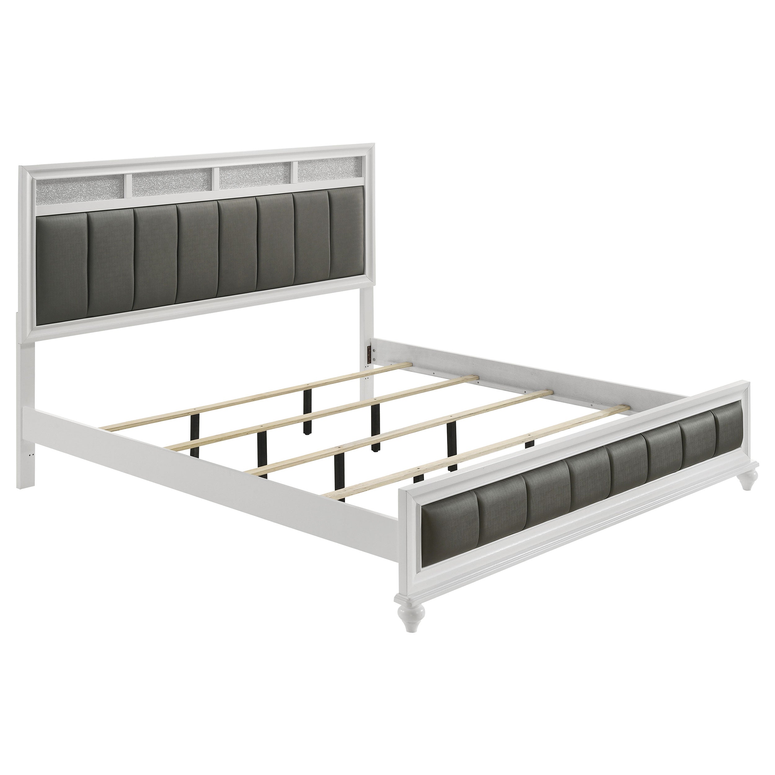 Orleans Furniture - Coaster - Barzini Wood Eastern King Panel Bed White - 205891KE