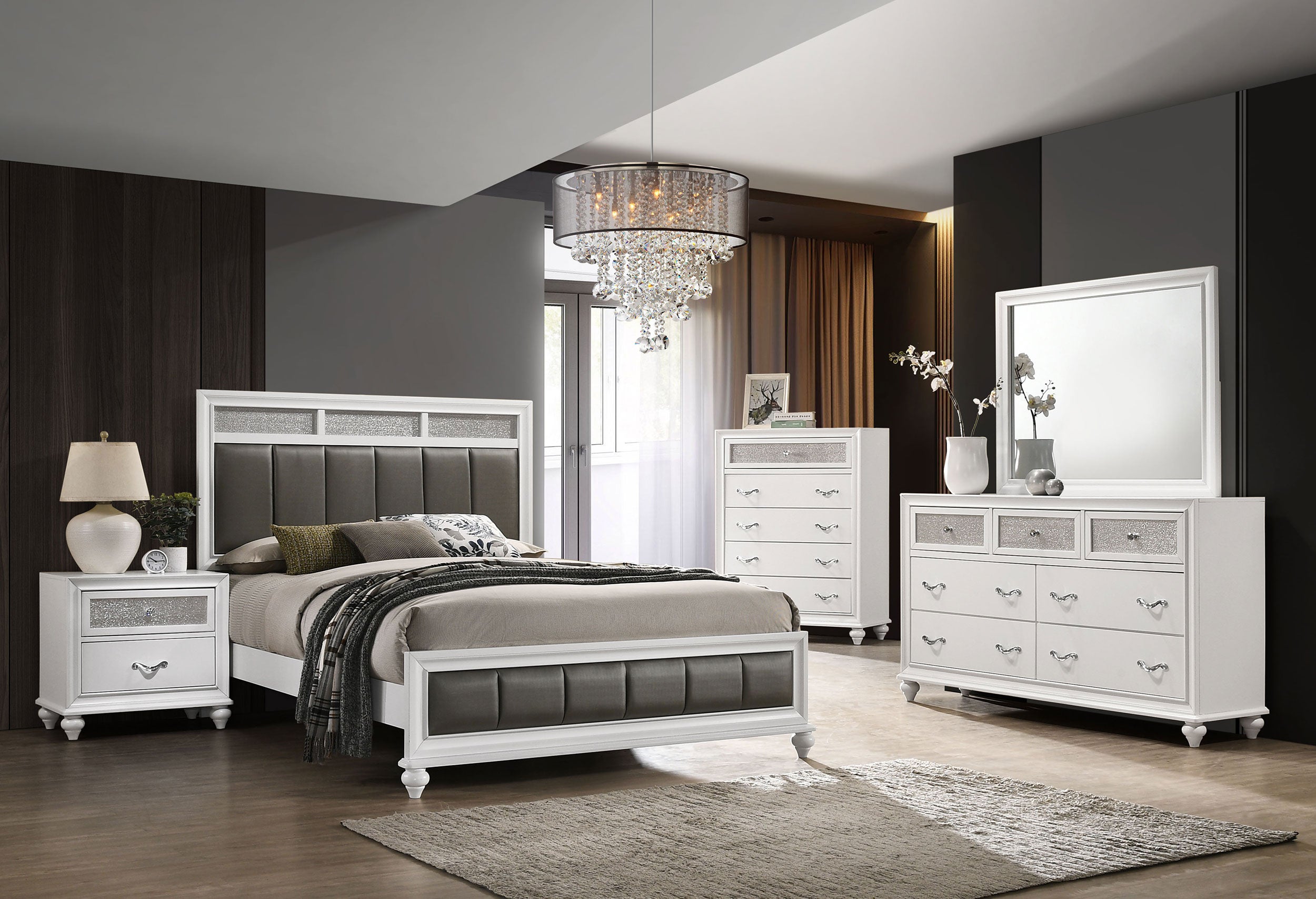 Orleans Furniture - Coaster - Barzini 5-piece California King Bedroom Set White - 205891KW-S5