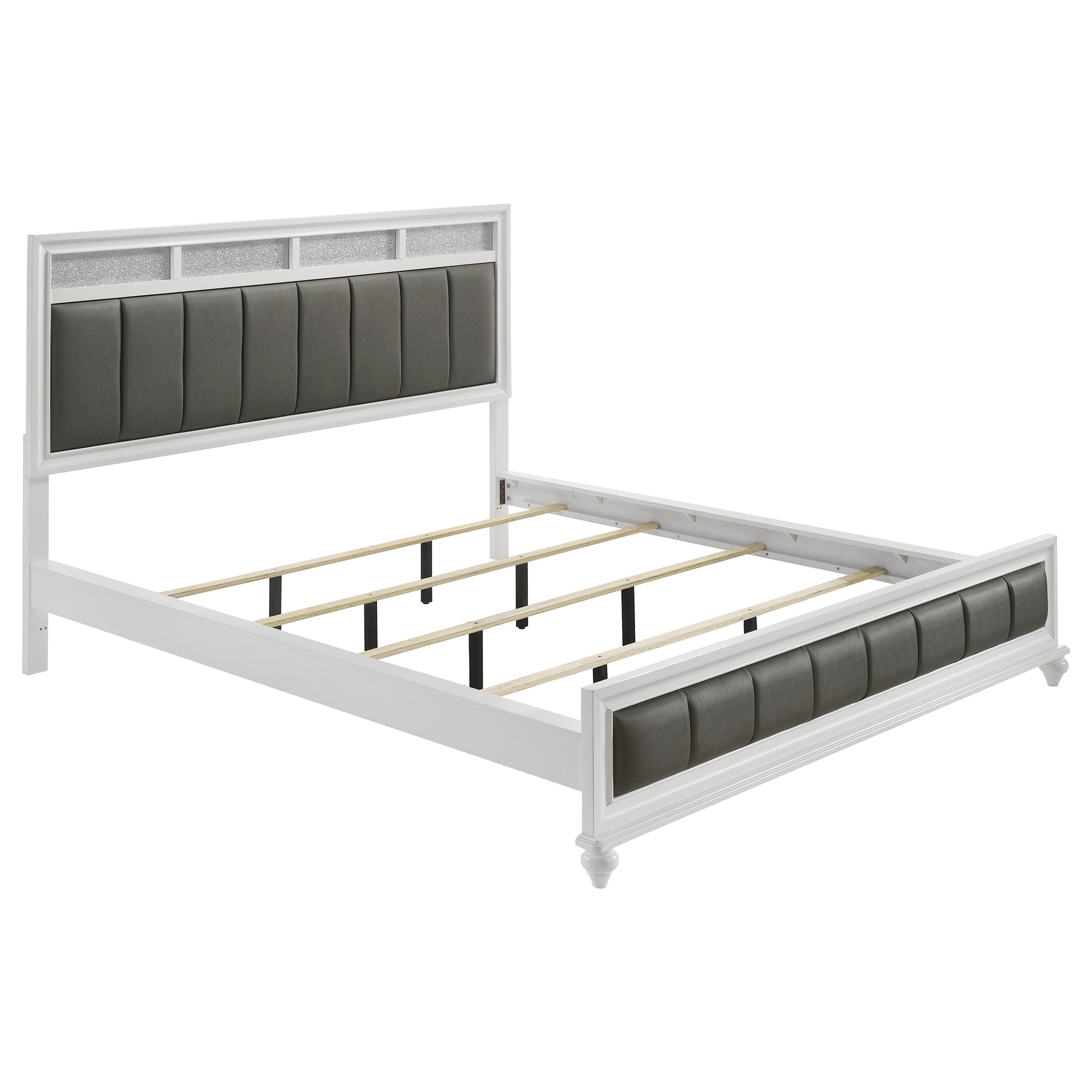 Orleans Furniture - Coaster - Barzini Wood California King Panel Bed White - 205891KW