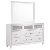 Orleans Furniture - Coaster - Barzini 7-drawer Dresser with Mirror White - 205893M