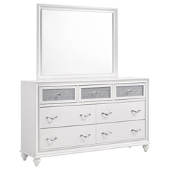 Orleans Furniture - Coaster - Barzini 7-drawer Dresser with Mirror White - 205893M