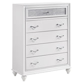 Orleans Furniture - Coaster - Barzini 5-drawer Bedroom Chest White - 205895