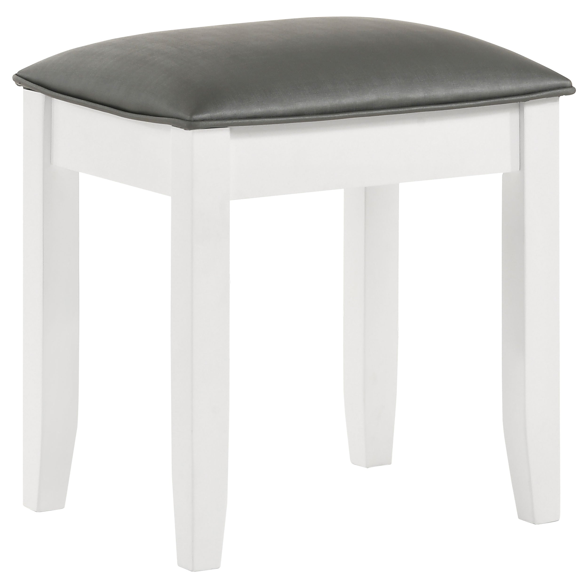 Orleans Furniture - Coaster - Barzini Upholstered Vanity Stool Metallic and White - 205897STL