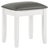 Orleans Furniture - Coaster - Barzini Upholstered Vanity Stool Metallic and White - 205897STL