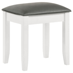 Orleans Furniture - Coaster - Barzini Upholstered Vanity Stool Metallic and White - 205897STL
