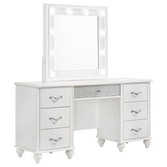 Orleans Furniture - Coaster - Barzini 7-drawer Vanity Set with Lighting White - 205897