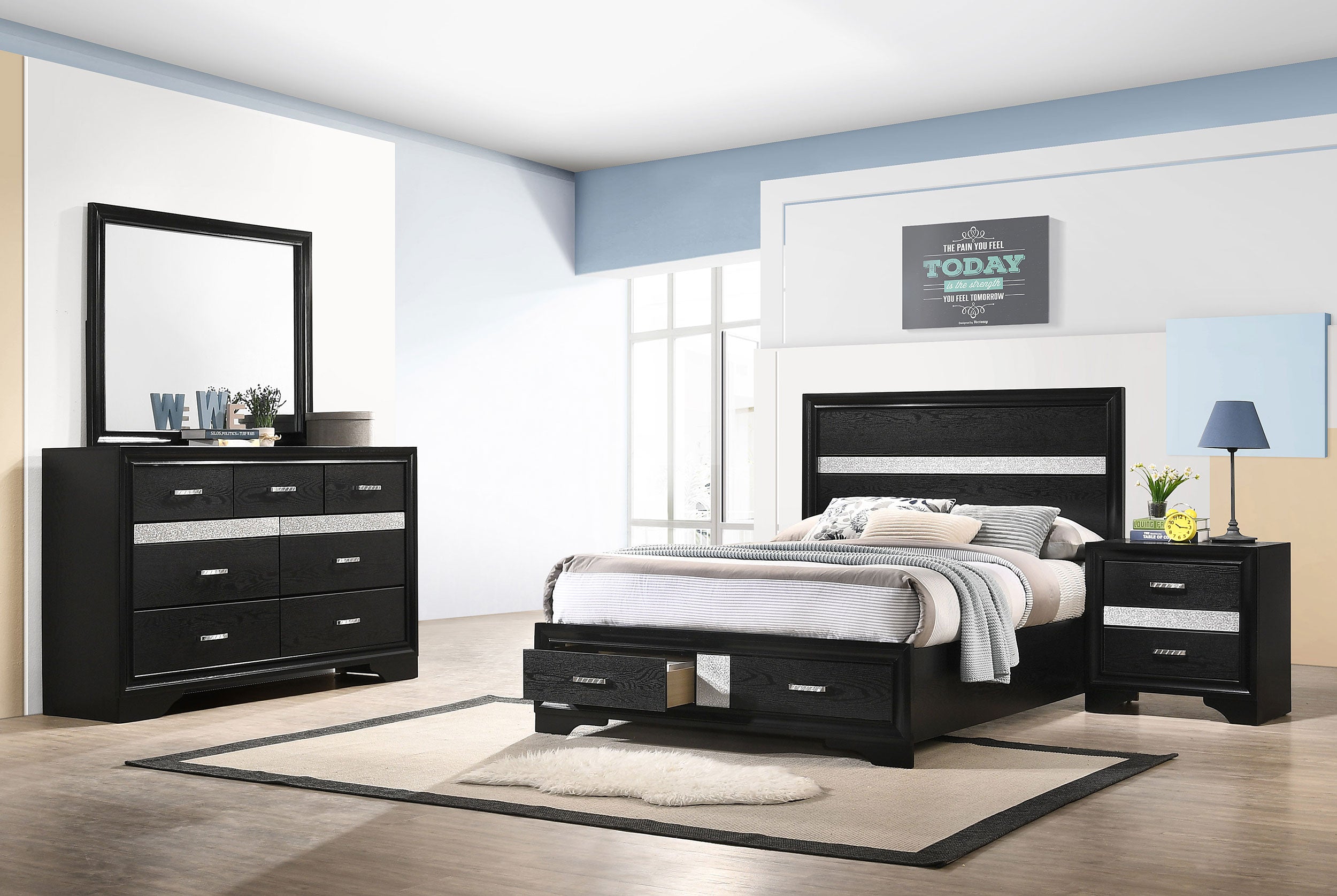Orleans Furniture - Coaster - Miranda 4-piece Full Bedroom Set Black - 206361F-S4