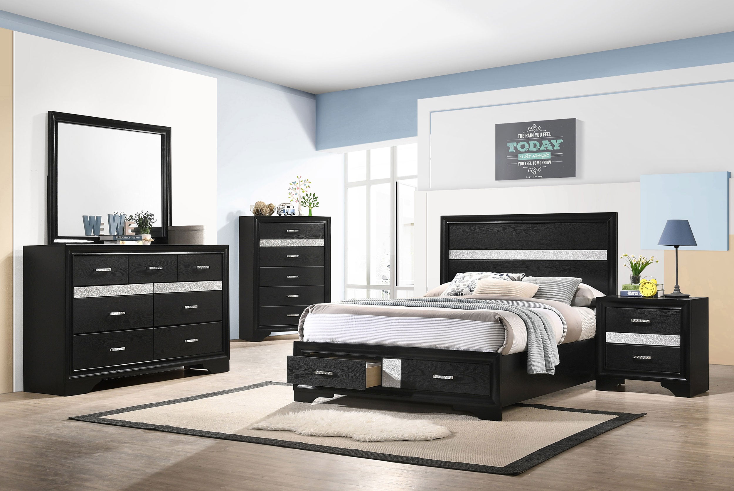 Orleans Furniture - Coaster - Miranda 5-piece Full Bedroom Set Black - 206361F-S5