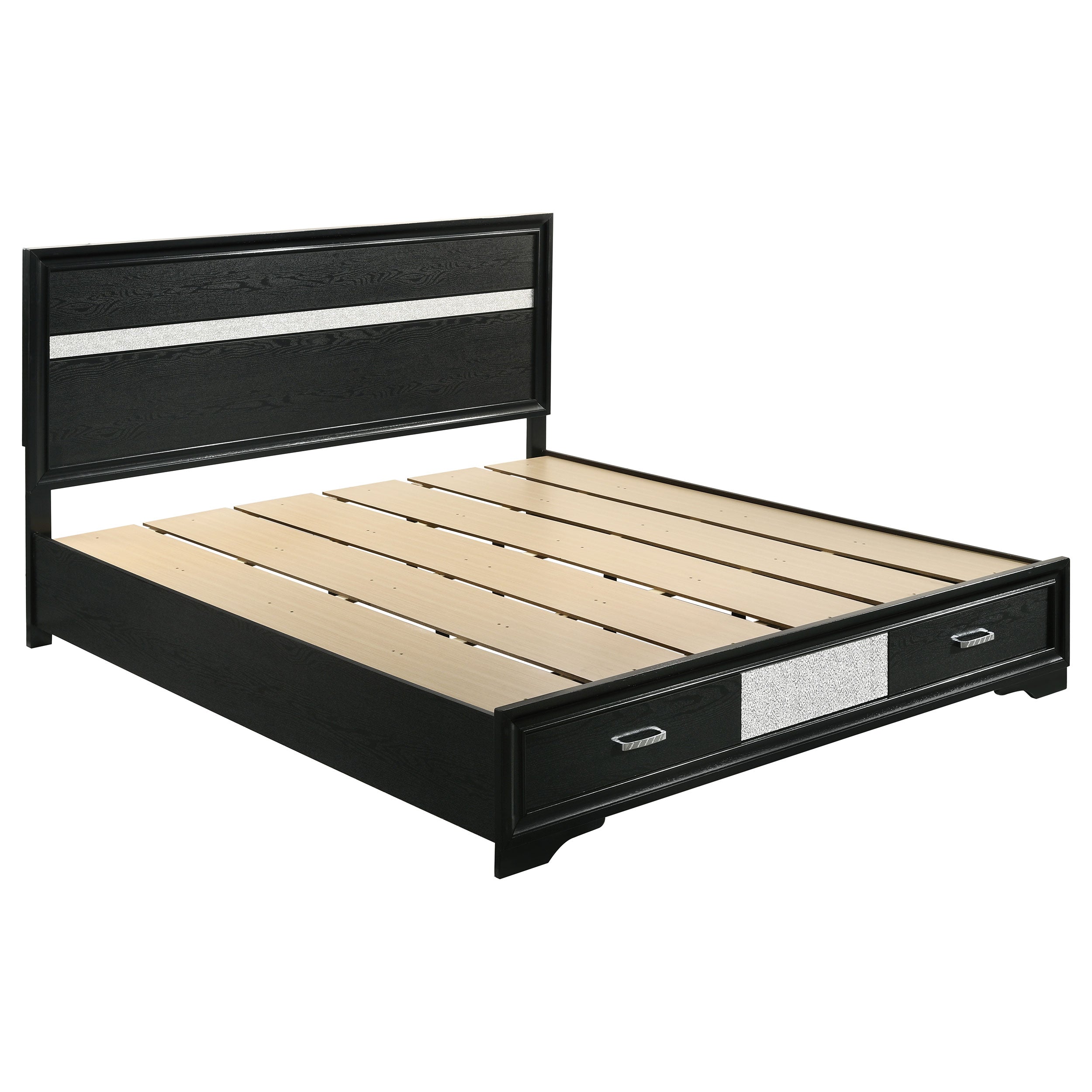 Orleans Furniture - Coaster - Miranda 51-inch Wood California King Storage Panel Bed Black - 206361KW