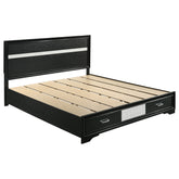 Orleans Furniture - Coaster - Miranda 51-inch Wood California King Storage Panel Bed Black - 206361KW