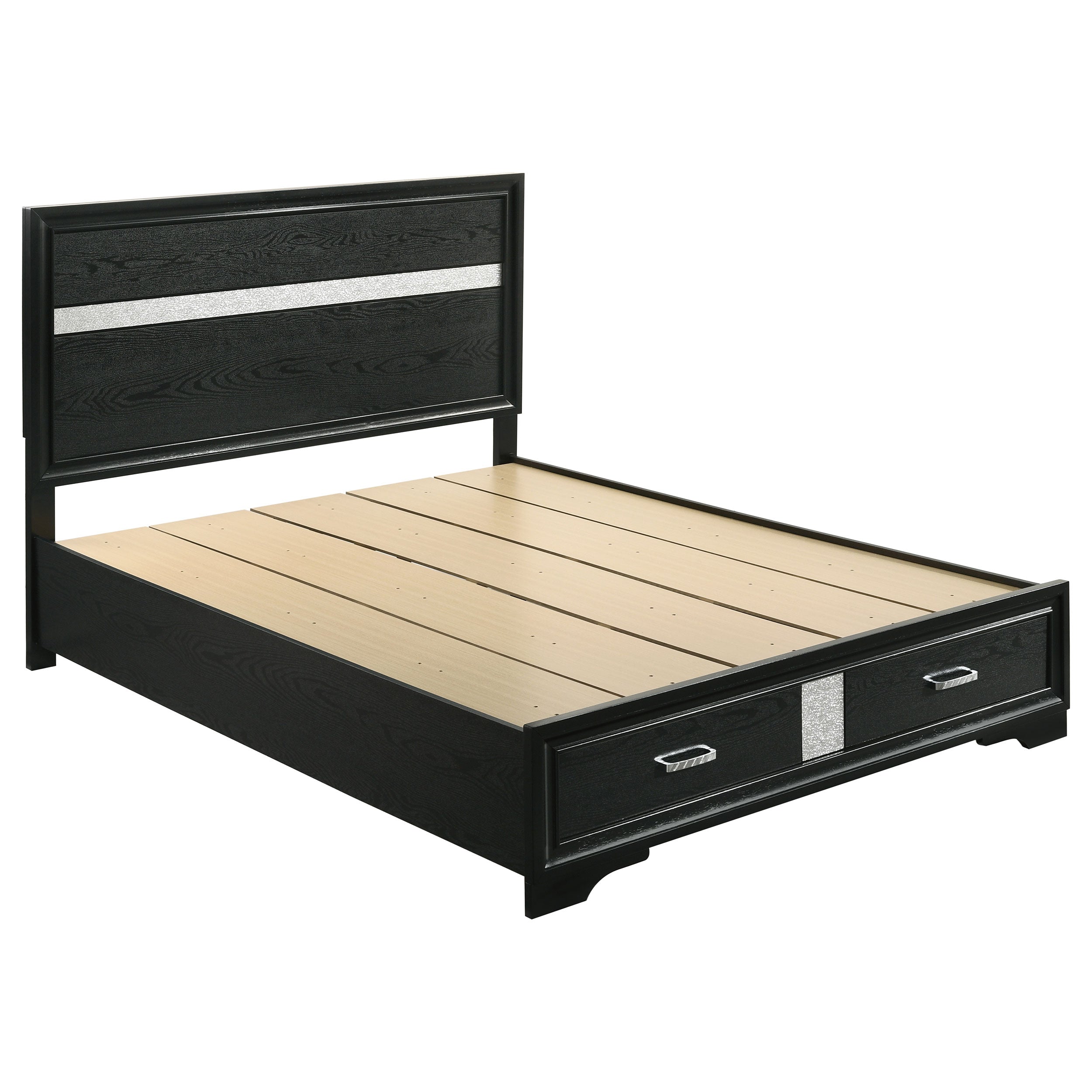 Orleans Furniture - Coaster - Miranda 51-inch Wood Queen Storage Panel Bed Black - 206361Q