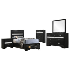 Miranda 5-piece Twin Bedroom Set Black