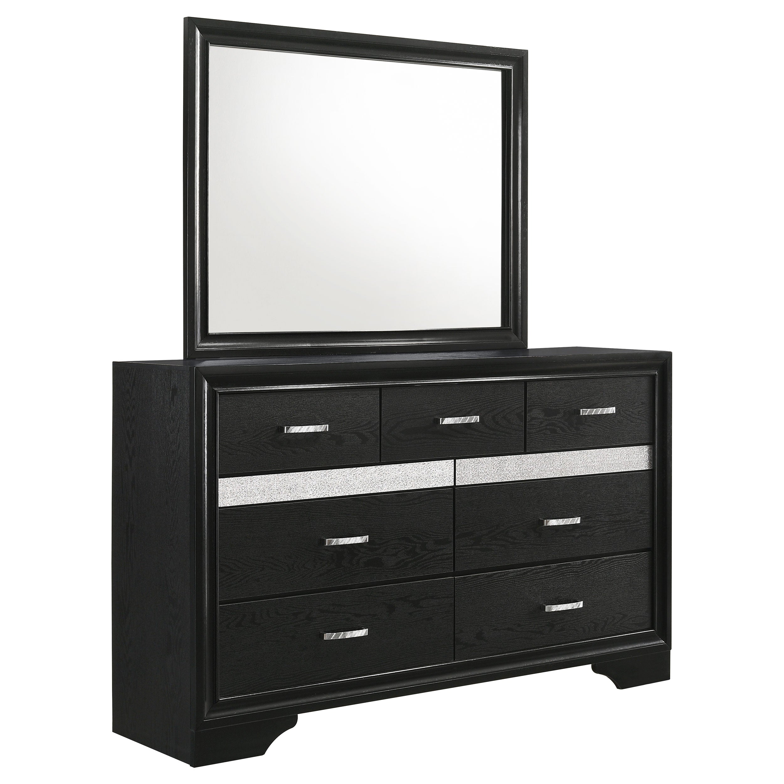 Orleans Furniture - Coaster - Miranda 7-drawer Dresser with Mirror Black - 206363M
