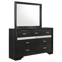 Orleans Furniture - Coaster - Miranda 7-drawer Dresser with Mirror Black - 206363M