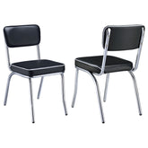 Orleans Furniture - Coaster - Retro Upholstered Dining Side Chair Black (Set of 2) - 2066