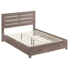 Orleans Furniture - Coaster - Brantford Wood Eastern King Storage Panel Bed Barrel Oak - 207040KE