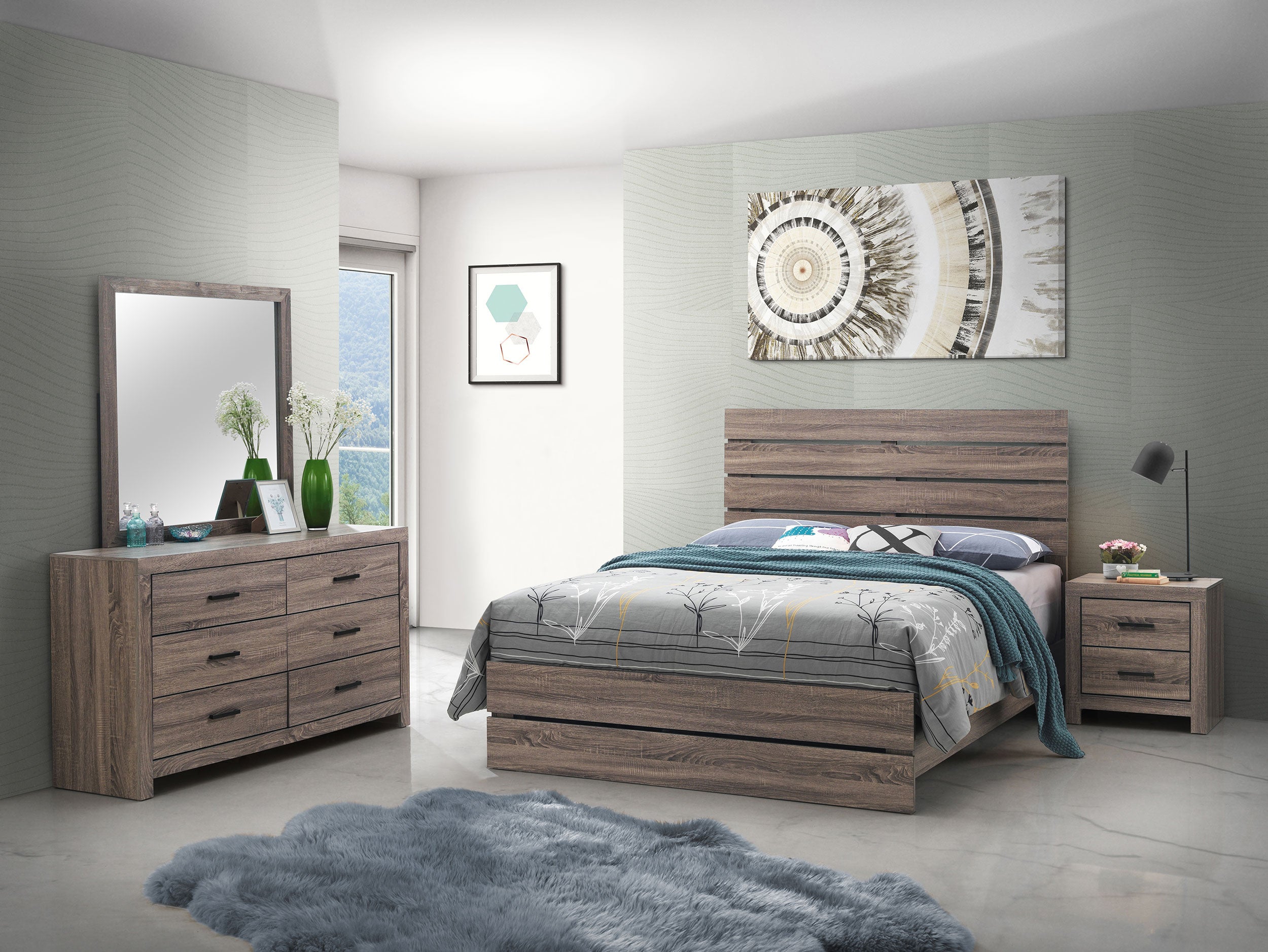 Orleans Furniture - Coaster - Brantford 4-piece Queen Bedroom Set Barrel Oak - 207041Q-S4