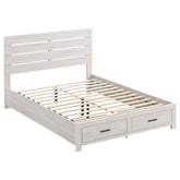 Orleans Furniture - Coaster - Brantford Wood Queen Storage Panel Bed Coastal White - 207050Q