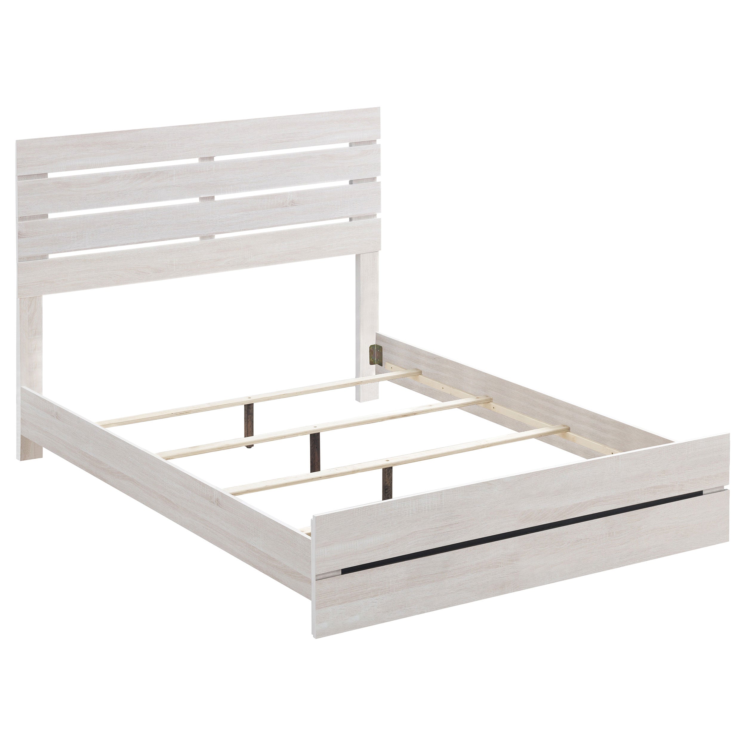 Orleans Furniture - Coaster - Brantford Wood Queen Panel Bed Coastal White - 207051Q