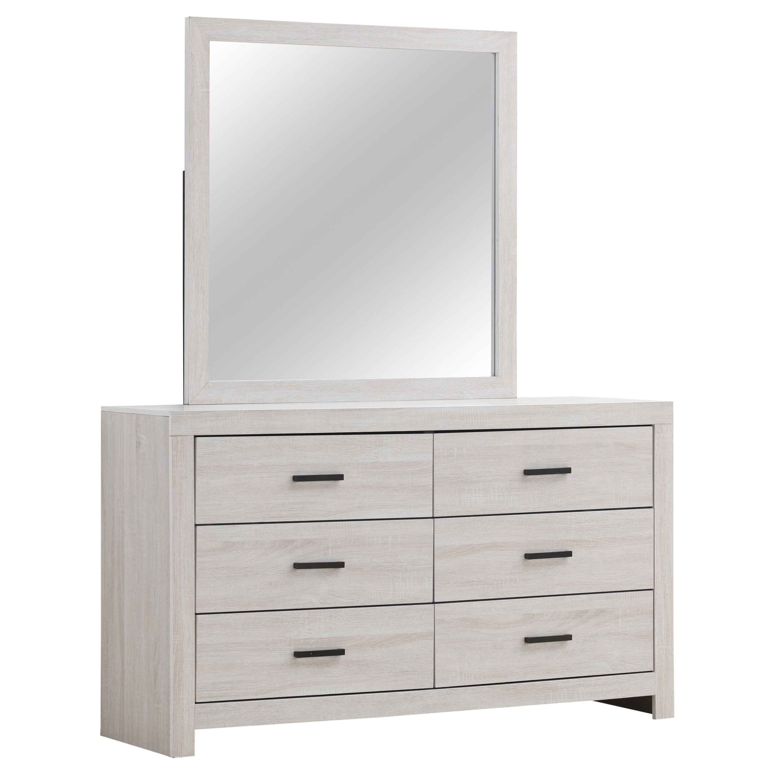 Orleans Furniture - Coaster - Brantford 6-drawer Dresser with Mirror Coastal White - 207053M