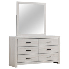 Orleans Furniture - Coaster - Brantford 6-drawer Dresser with Mirror Coastal White - 207053M