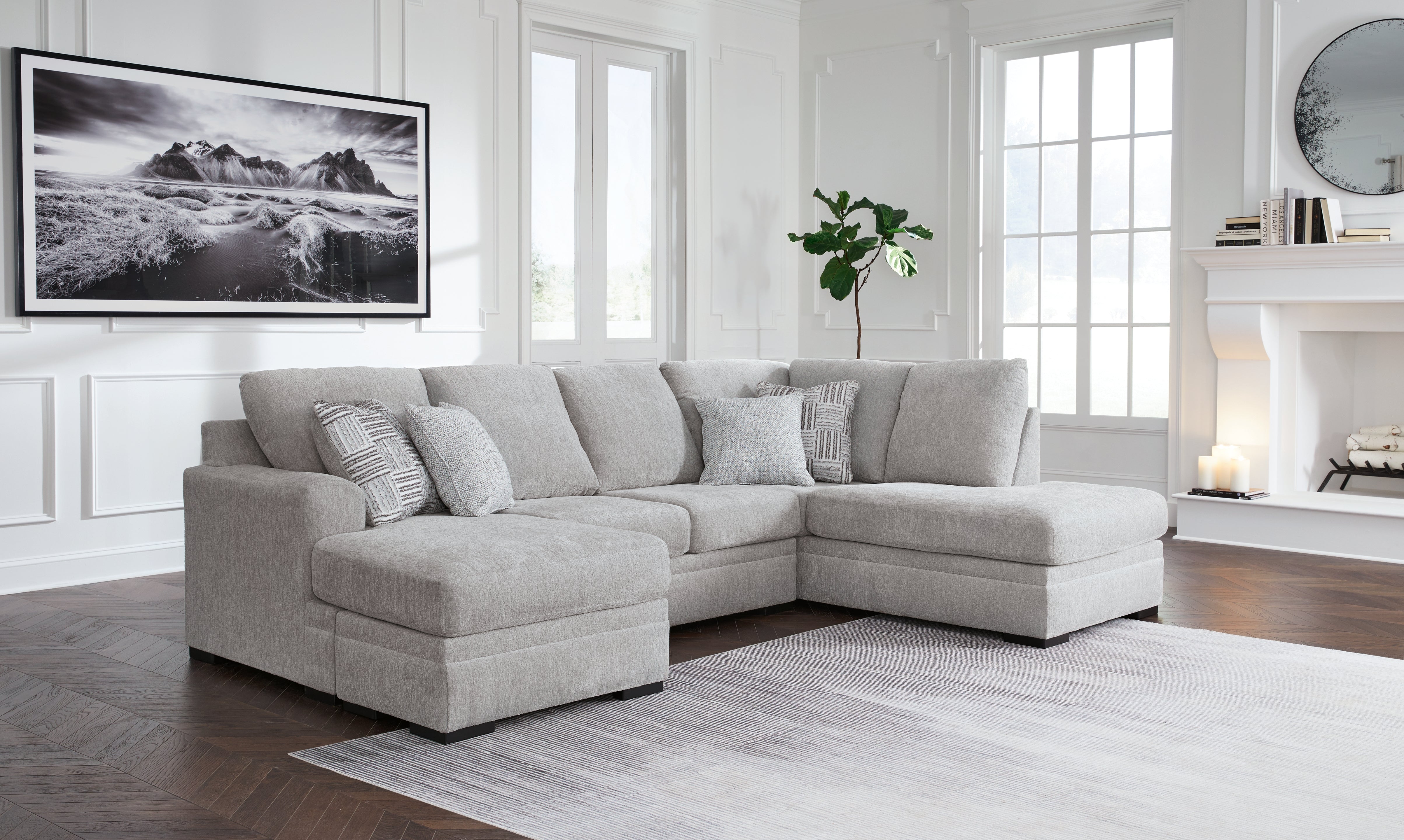 Orleans Furniture - Ashley Furniture - Gabyleigh Sectional - RAF 2-Piece Sectional with Chaise / Nickel - 20904S2