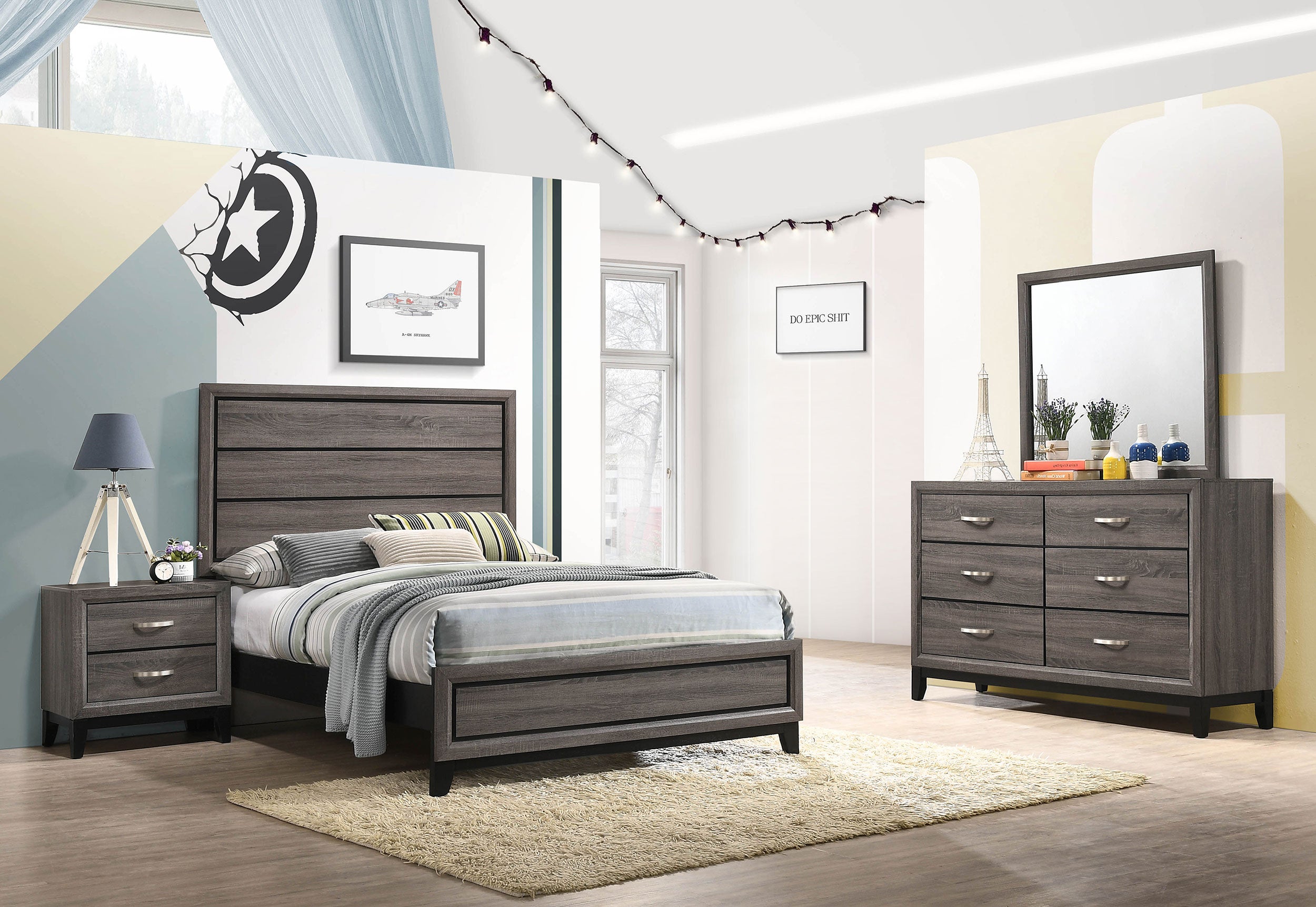 Orleans Furniture - Coaster - Watson 4-piece Full Bedroom Set Grey Oak - 212421F-S4