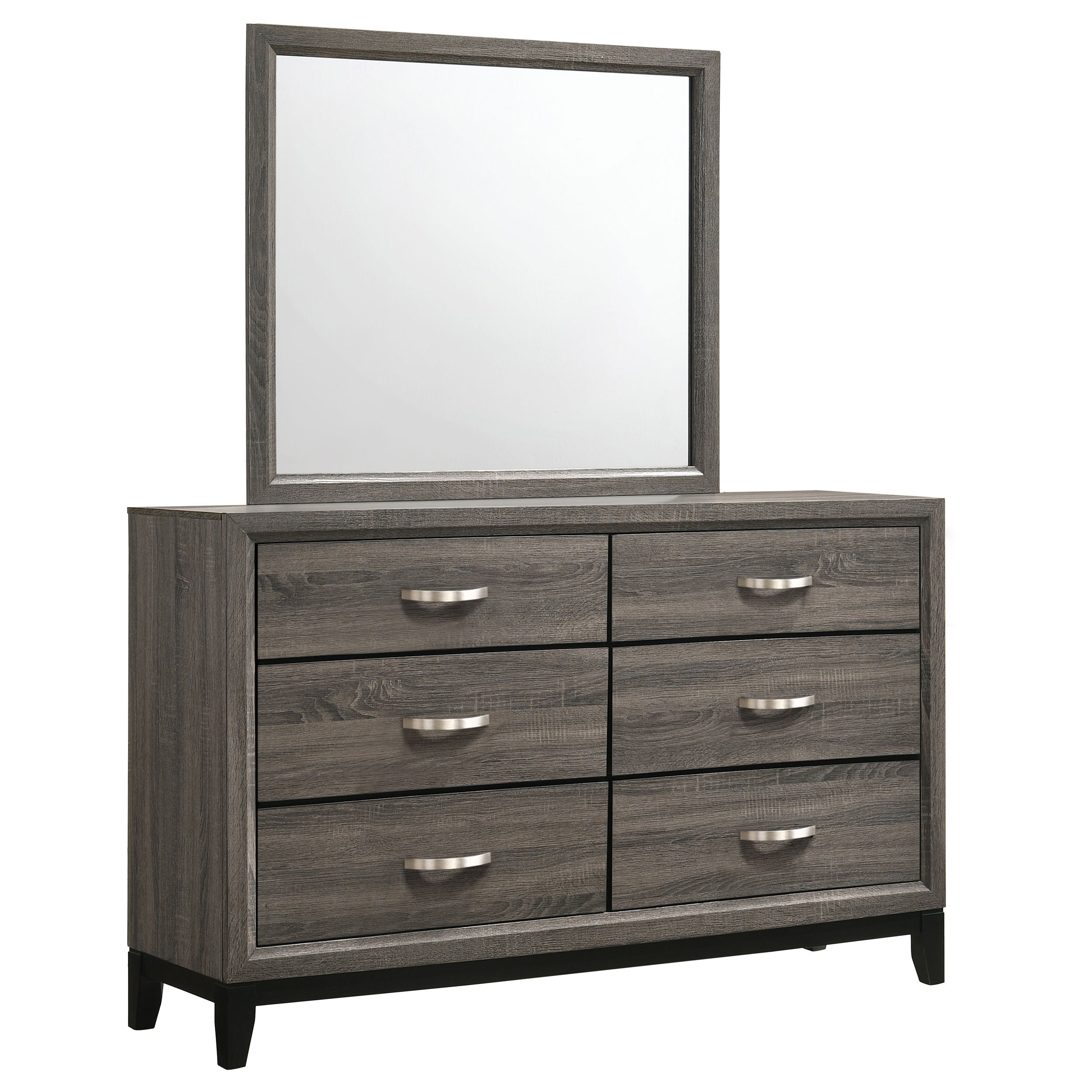 Orleans Furniture - Coaster - Watson 6-drawer Dresser with Mirror Grey Oak - 212423M