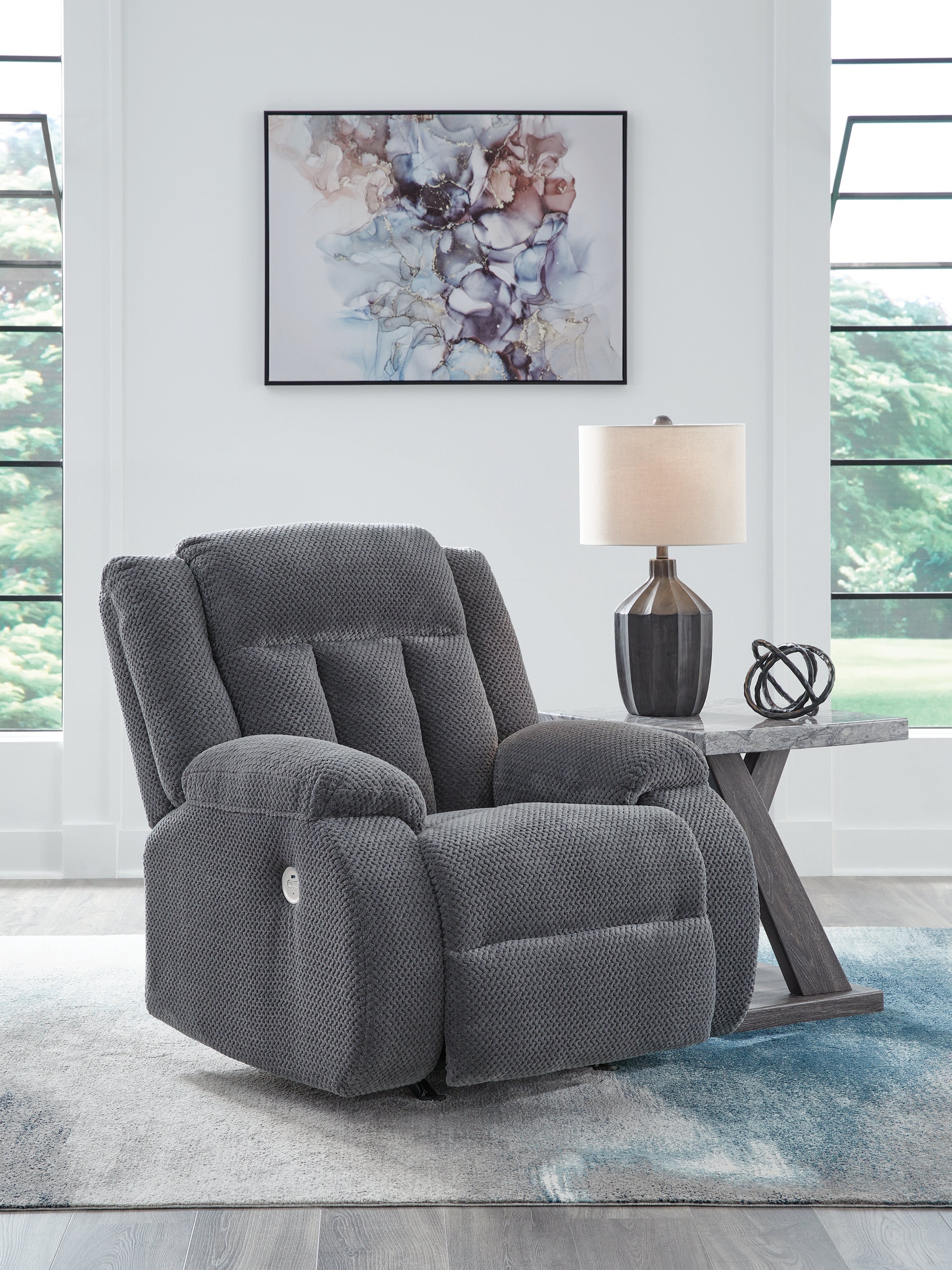 Orleans Furniture - Ashley Furniture - Observation Living Room - REC PWR Sofa w/Drop Down Table / Chocolate - PC2140699