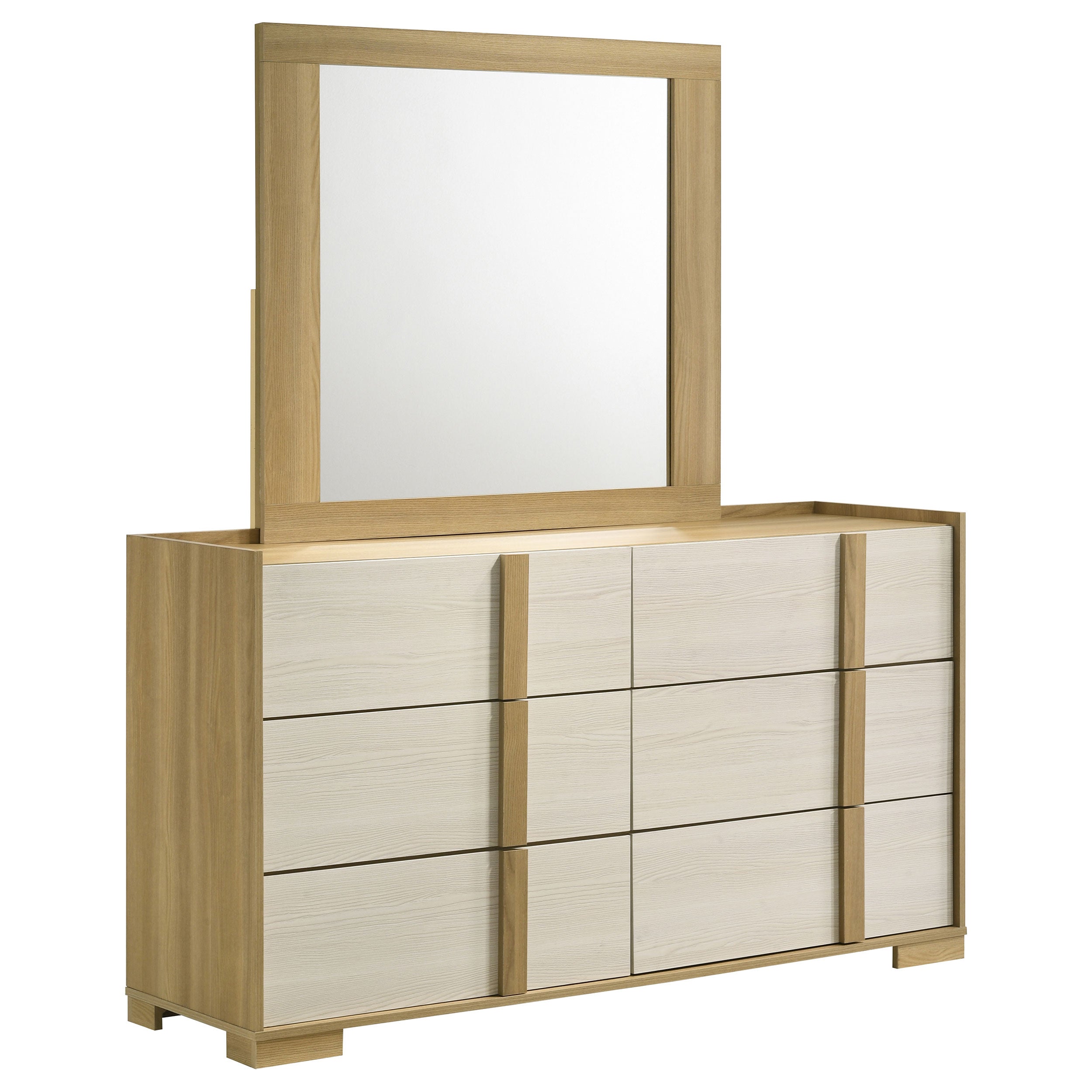 Orleans Furniture - Coaster - Hyland 6-drawer Dresser with Mirror Natural - 215653M