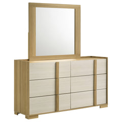 Orleans Furniture - Coaster - Hyland 6-drawer Dresser with Mirror Natural - 215653M