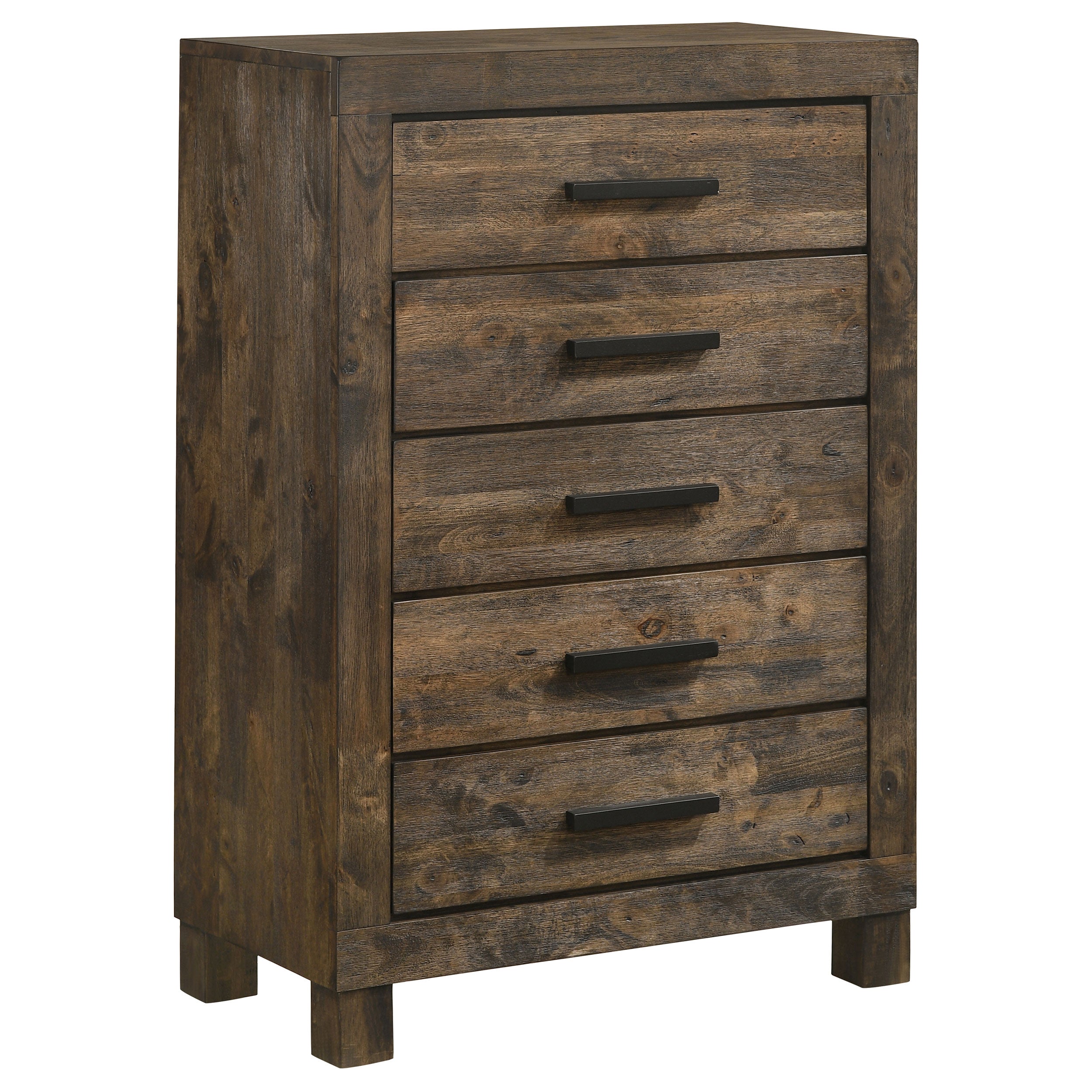 Orleans Furniture - Coaster - Woodmont 5-drawer Bedroom Chest Rustic Golden Brown - 222635