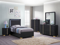 Orleans Furniture - Coaster - Marceline 5-piece Twin Bedroom Set Black - 222831T-S5