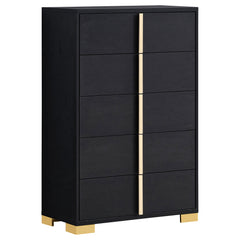 Orleans Furniture - Coaster - Marceline 5-drawer Bedroom Chest Black - 222835