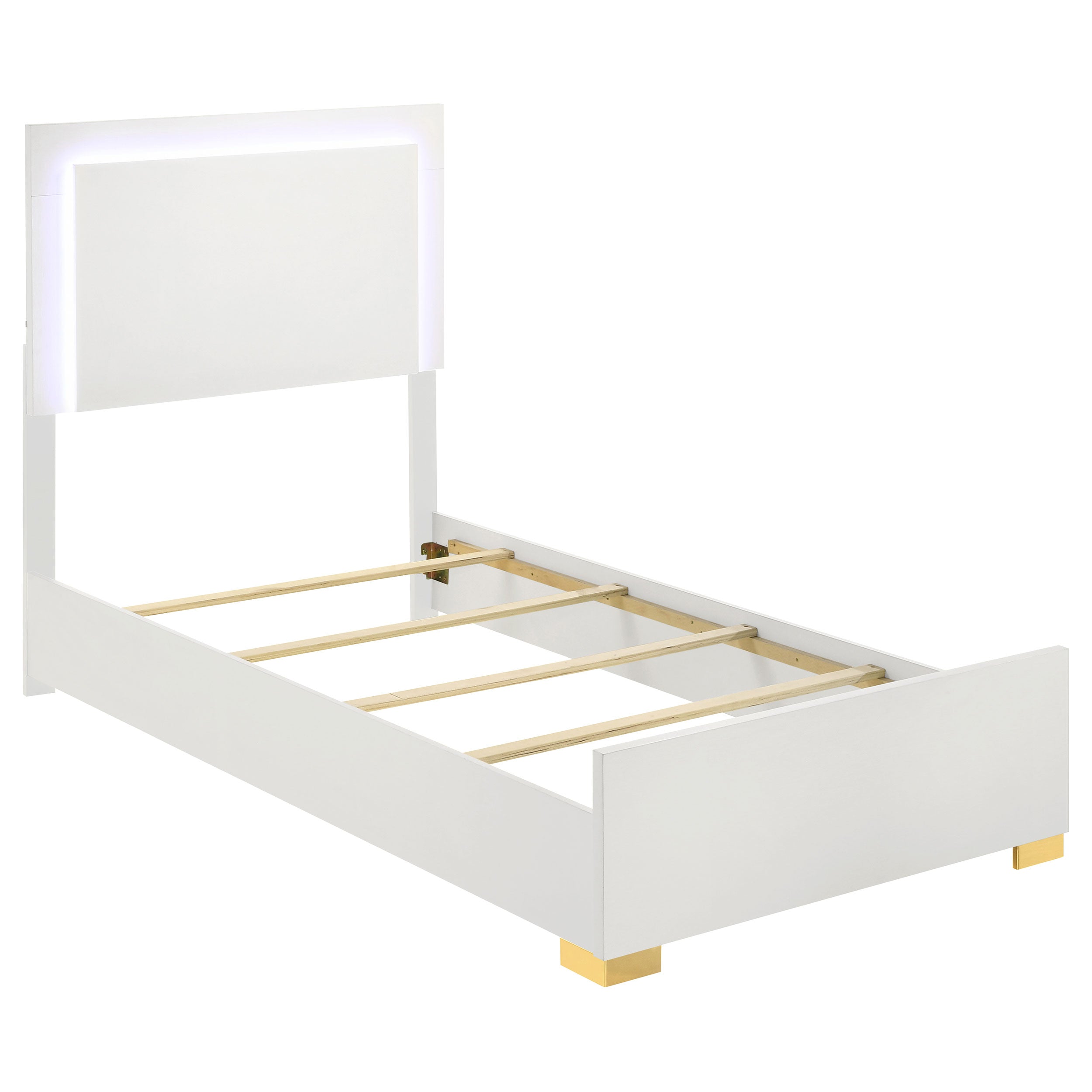 Orleans Furniture - Coaster - Marceline Wood Twin LED Panel Bed White - 222931T