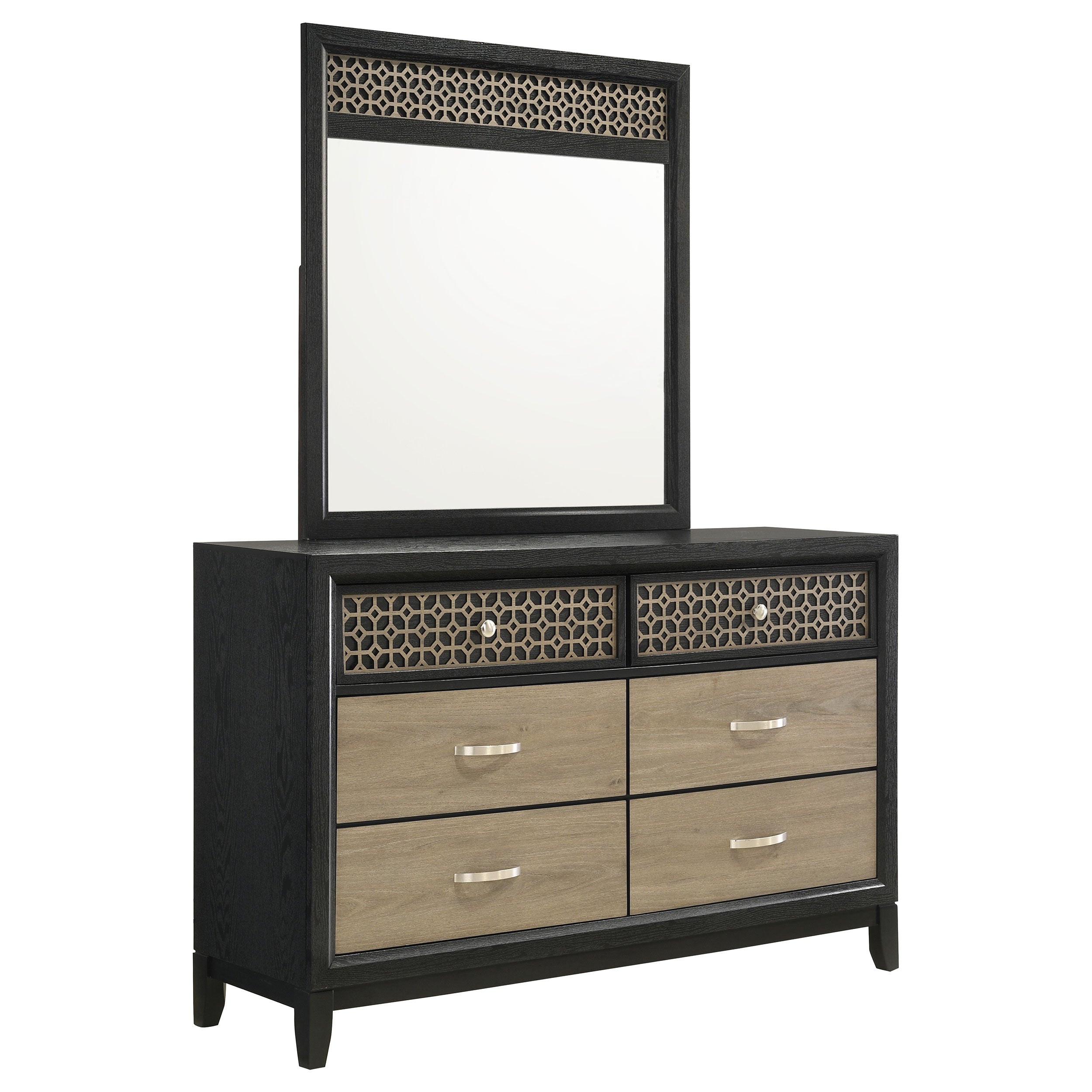 Orleans Furniture - Coaster - Valencia 6-drawer Dresser with Mirror Black - 223043M