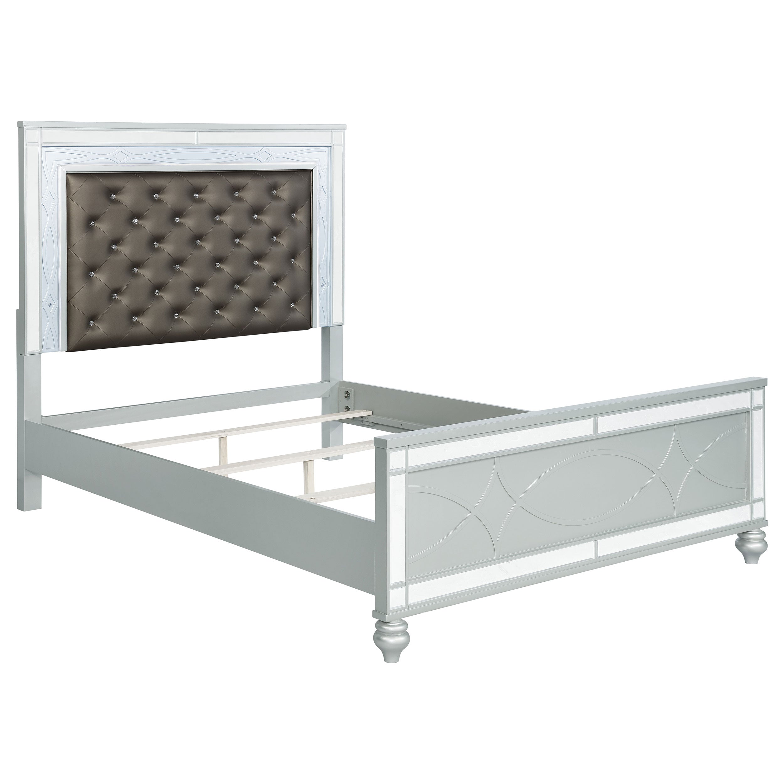 Orleans Furniture - Coaster - Gunnison Wood Queen LED Panel Bed Silver Metallic - 223211Q