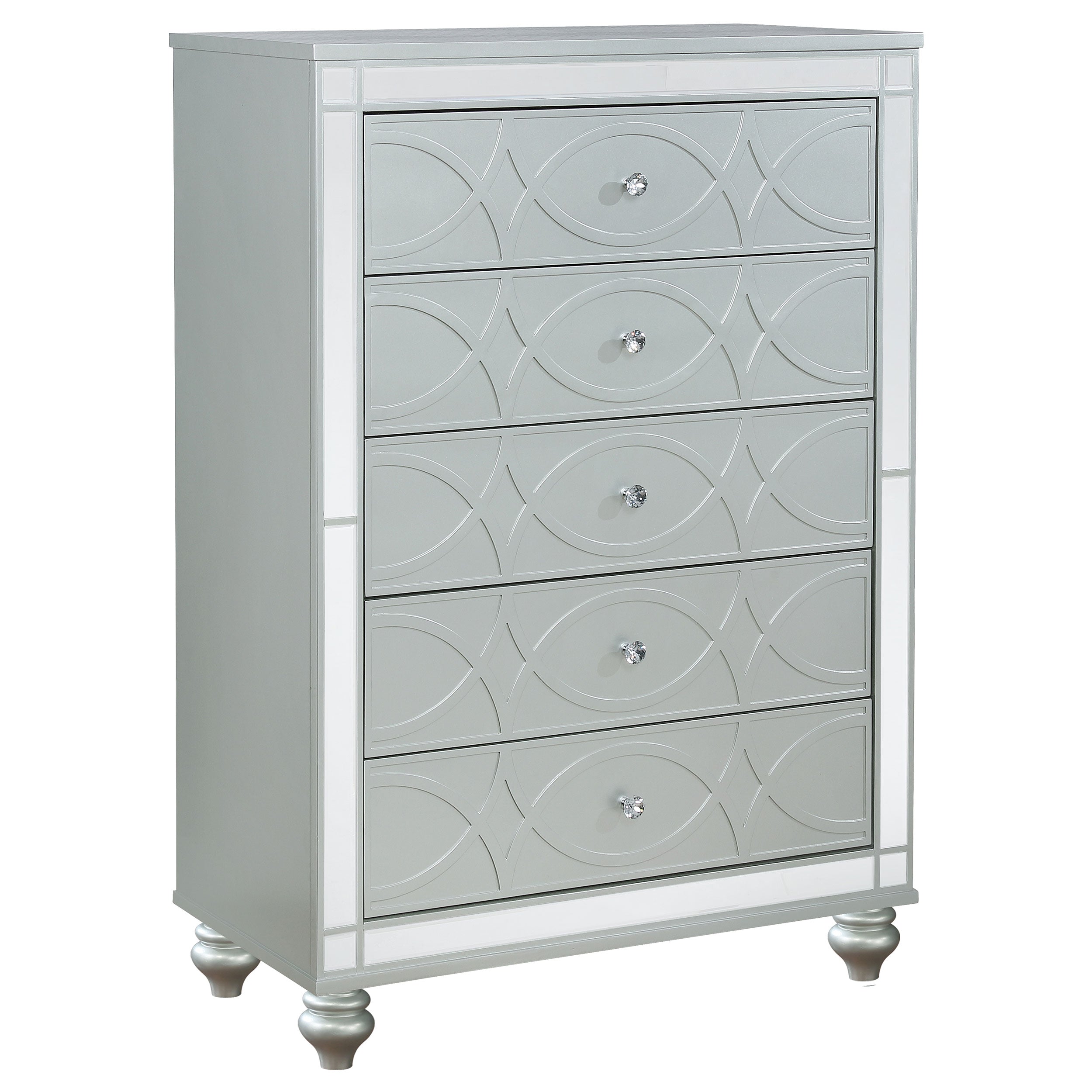 Orleans Furniture - Coaster - Gunnison 5-drawer Bedroom Chest Silver Metallic - 223215