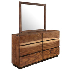 Orleans Furniture - Coaster - Winslow 6-drawer Dresser with Mirror Smokey Walnut - 223253M