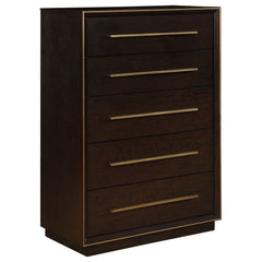 Orleans Furniture - Coaster - Durango 5-drawer Bedroom Chest Smoked Peppercorn - 223265