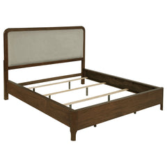 Orleans Furniture - Coaster - Maderia 57-inch Upholstered California King Panel Bed Walnut - 223321KW