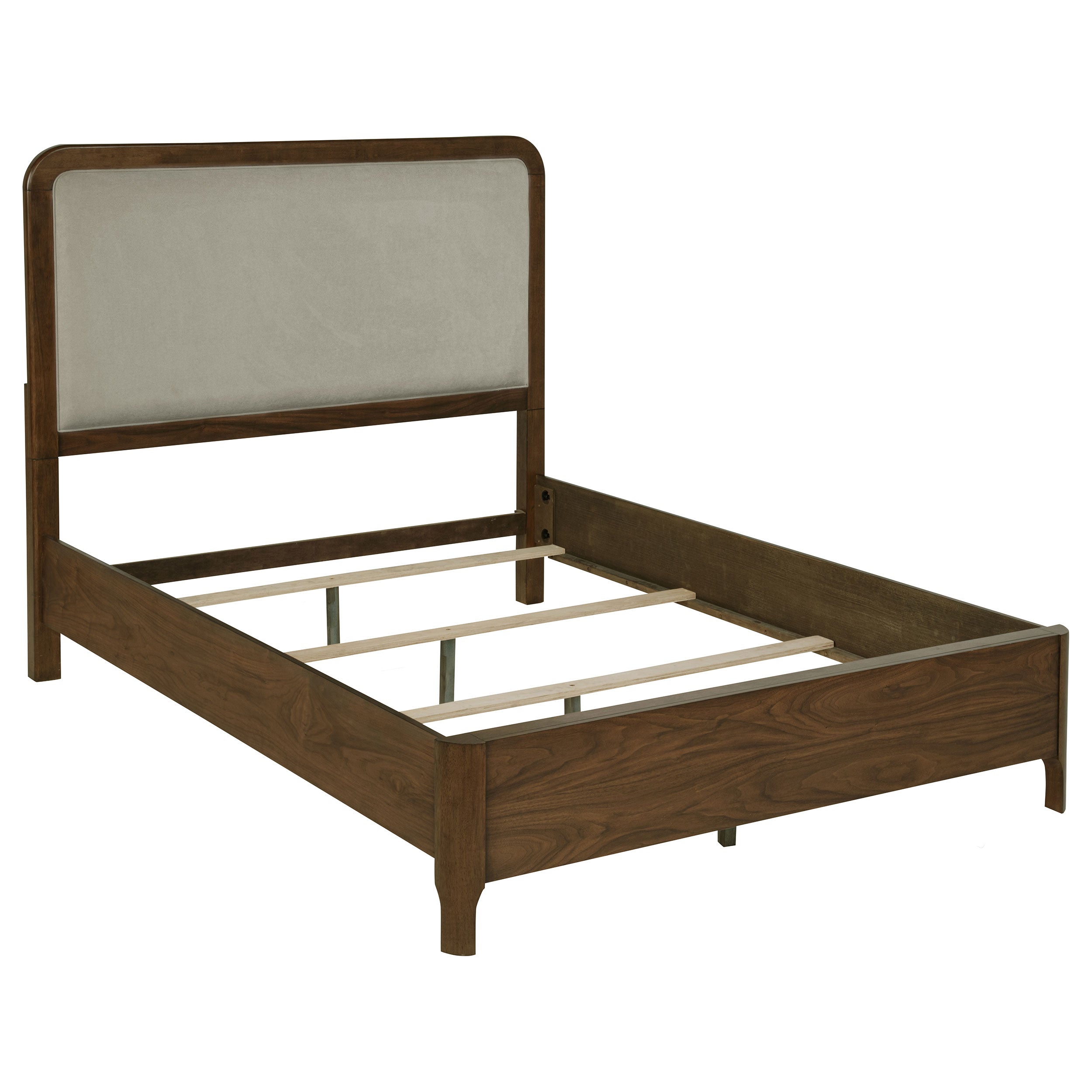Orleans Furniture - Coaster - Maderia 57-inch Upholstered Queen Panel Bed Walnut - 223321Q