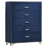 Orleans Furniture - Coaster - Melody 5-drawer Bedroom Chest Pacific Blue - 223375