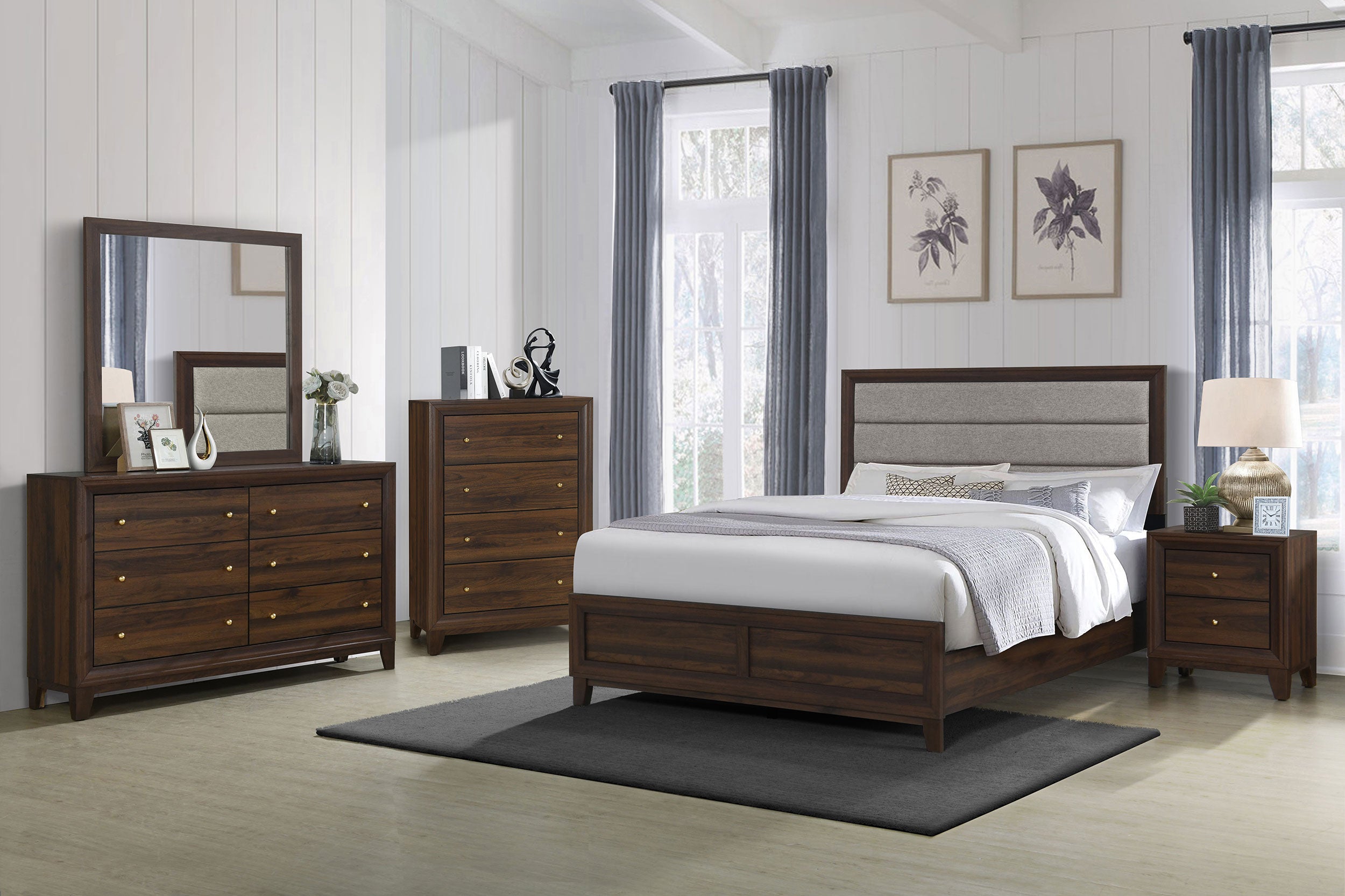 Orleans Furniture - Coaster - Welsley 5-piece California King Bedroom Set Walnut - 223441KW-S5